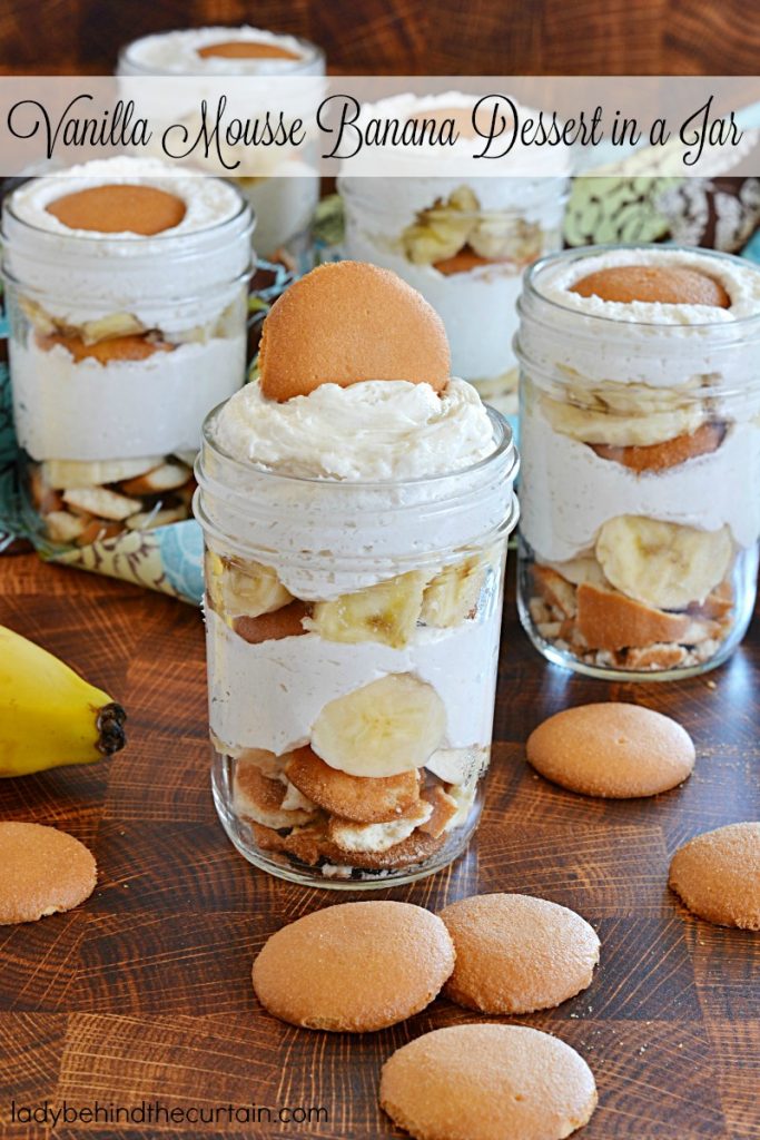 Vanilla Mousse Banana Dessert in a Jar