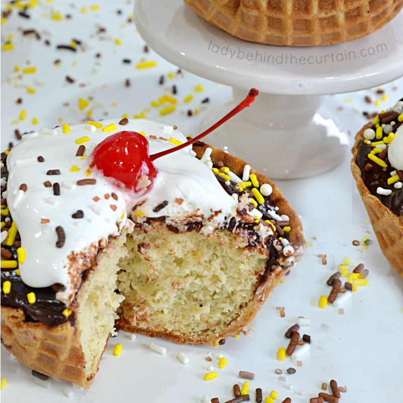Semi Homemade Banana Split Mini Cakes