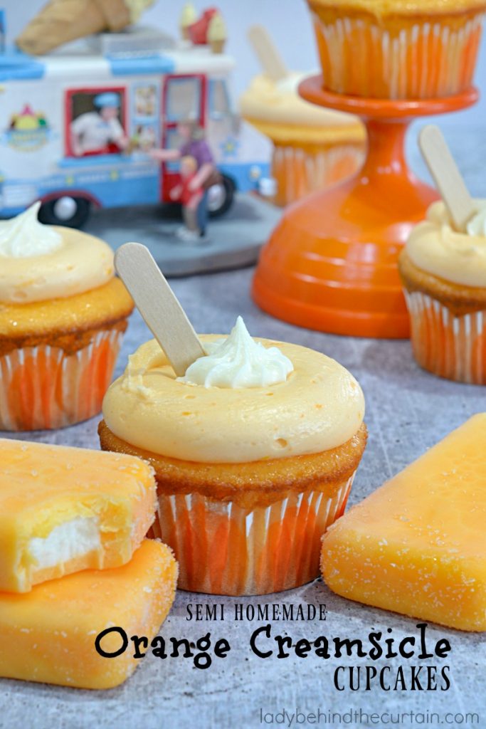 Semi Homemade Orange Creamsicle Cupcakes