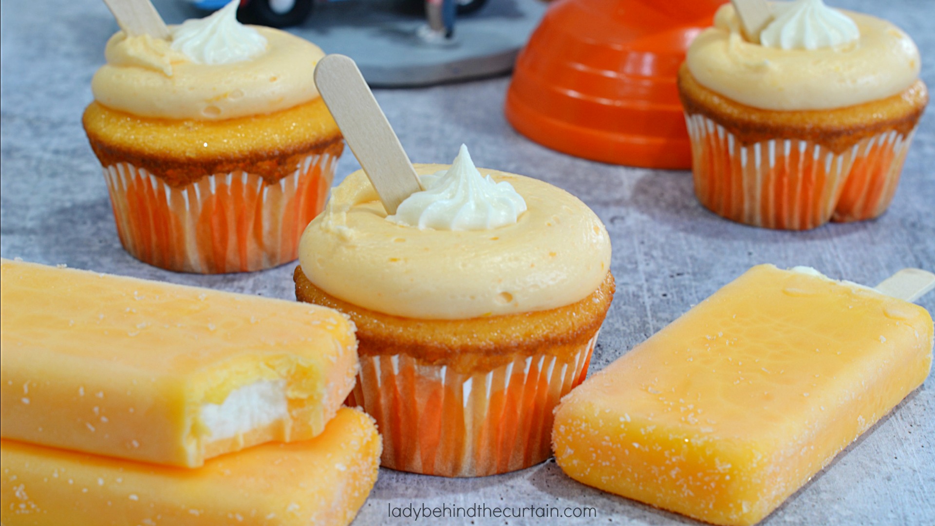 Semi Homemade Orange Creamsicle Cupcakes