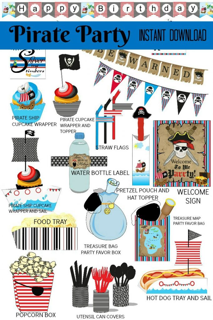 Details about   Pirate birthday party supplies decorations swirls napkins favors candles game 