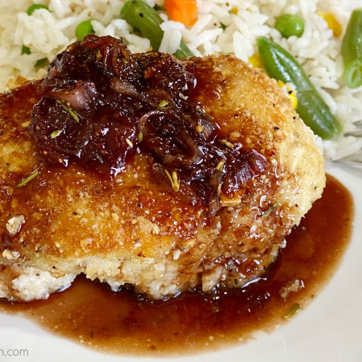 Almond Chicken with Strawberry Balsamic Sauce