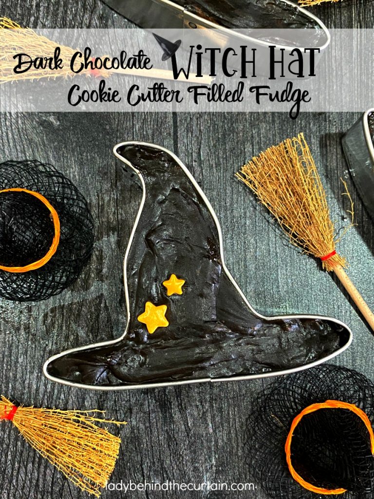 Dark Chocolate Witch Hat Cookie Cutter Filled Fudge
