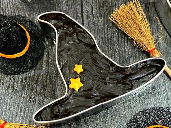 Dark Chocolate Witch Hat Cookie Cutter Filled Fudge