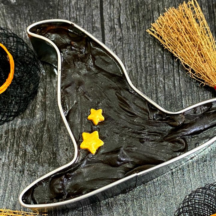 Dark Chocolate Witch Hat Cookie Cutter Filled Fudge