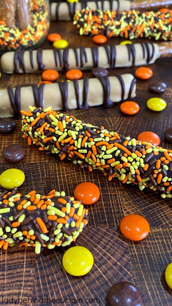 Reese's Pieces Decorated Pretzels