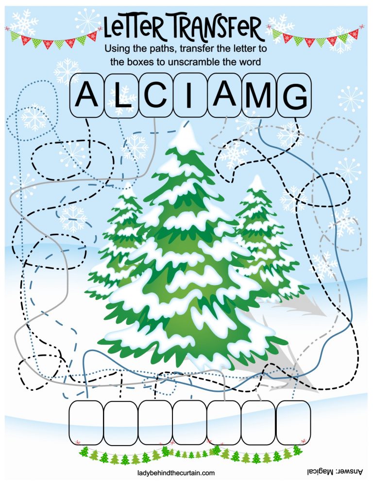 Indoor Christmas Games and Free Activity Sheets