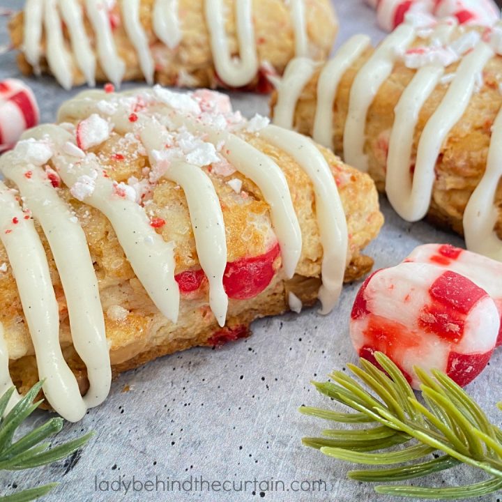 Overnight White Chocolate Peppermint Scones