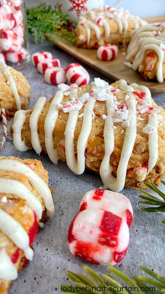 Overnight White Chocolate Peppermint Scones