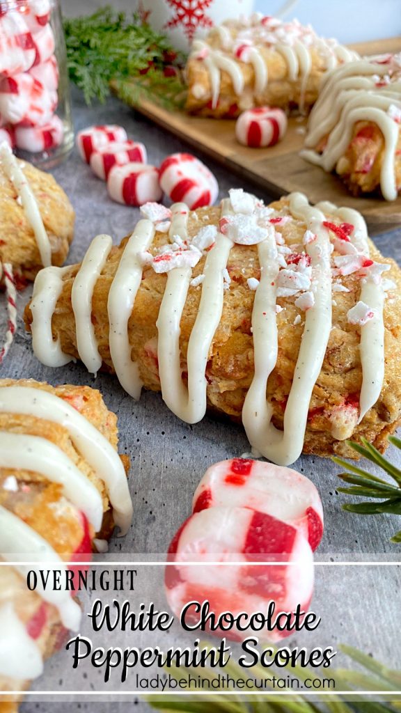 Overnight White Chocolate Peppermint Scones