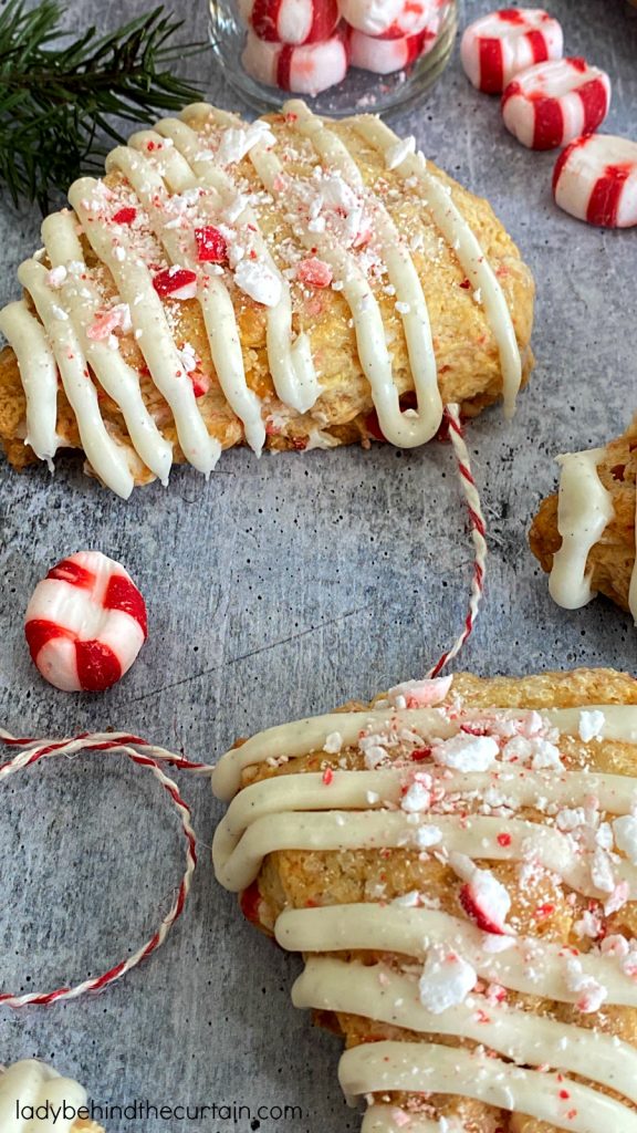 Overnight White Chocolate Peppermint Scones