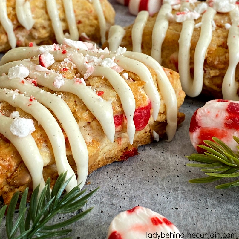 Overnight White Chocolate Peppermint Scones