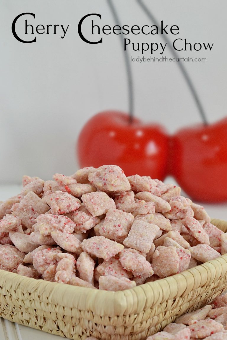 Cherry Cheesecake Puppy Chow, muddy buddies, easy dessert