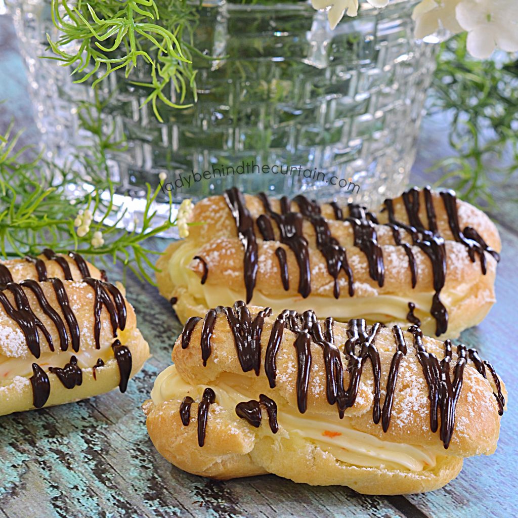 Orange Cream Chocolate Eclairs