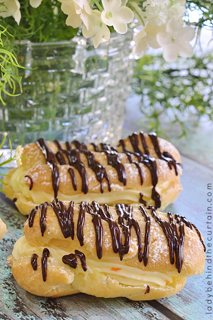 Orange Cream Chocolate Eclairs