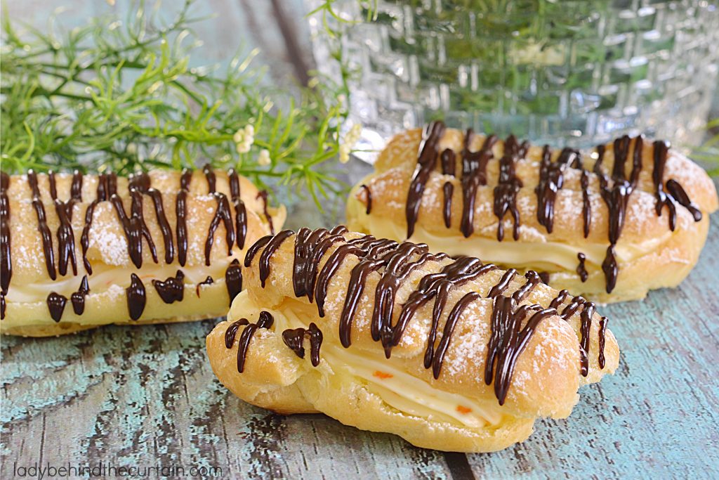 Orange Cream Chocolate Eclairs