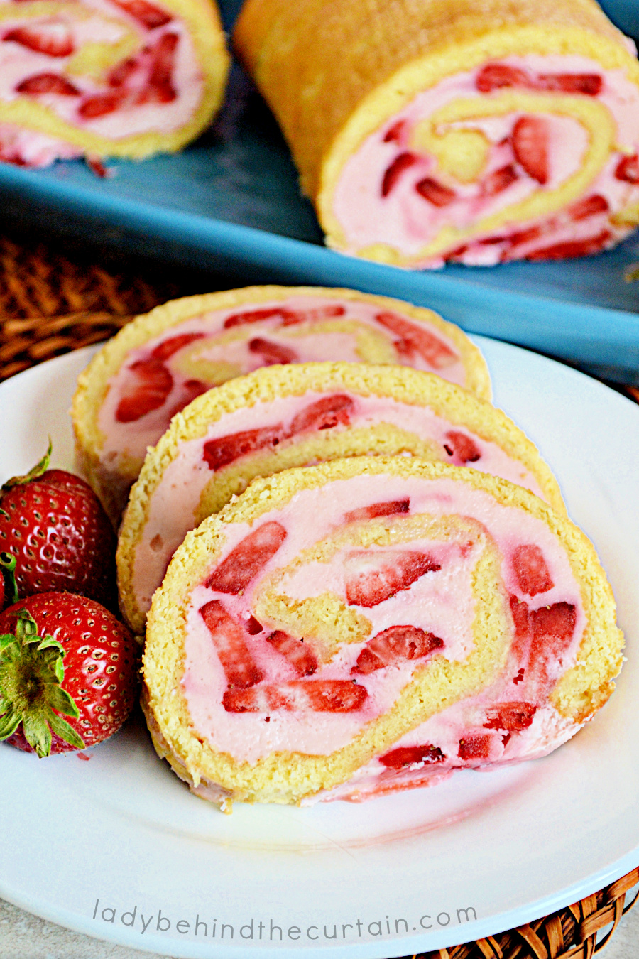 Strawberry Marshmallow Cake Roll