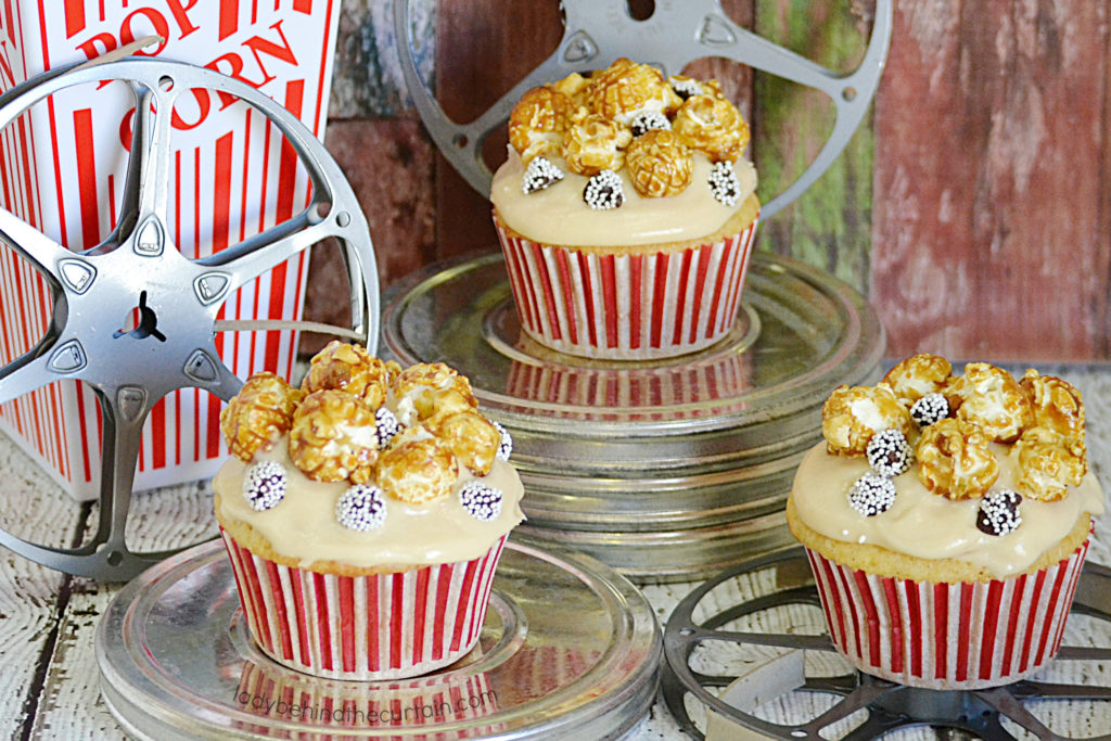 Movie Night Vanilla Caramel Cupcakes