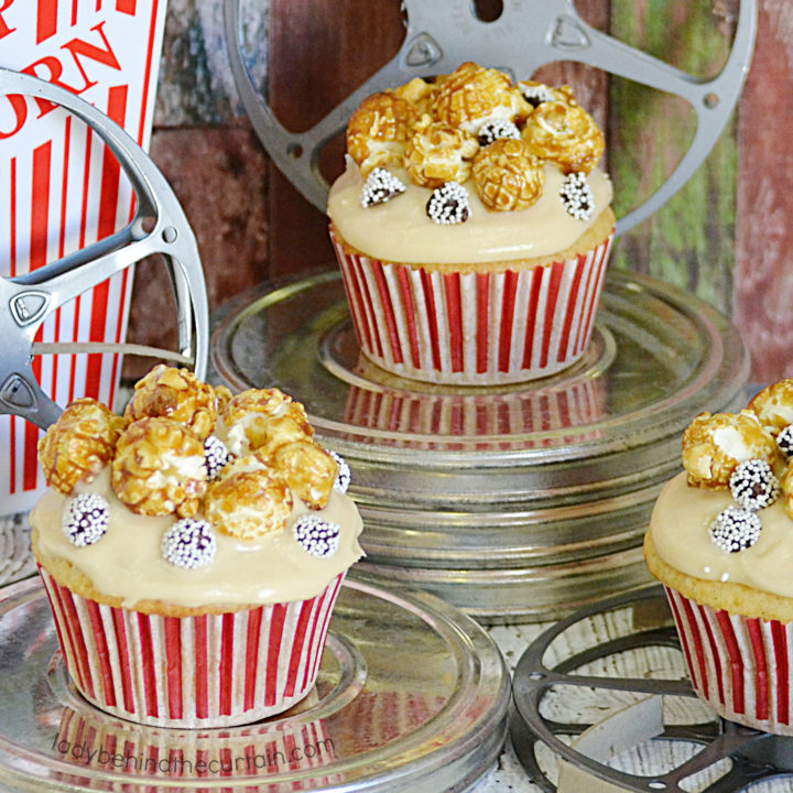 Movie Night Vanilla Caramel Cupcakes