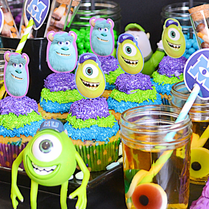 Monsters University Birthday Party Scary Dream Vanilla Cupcakes