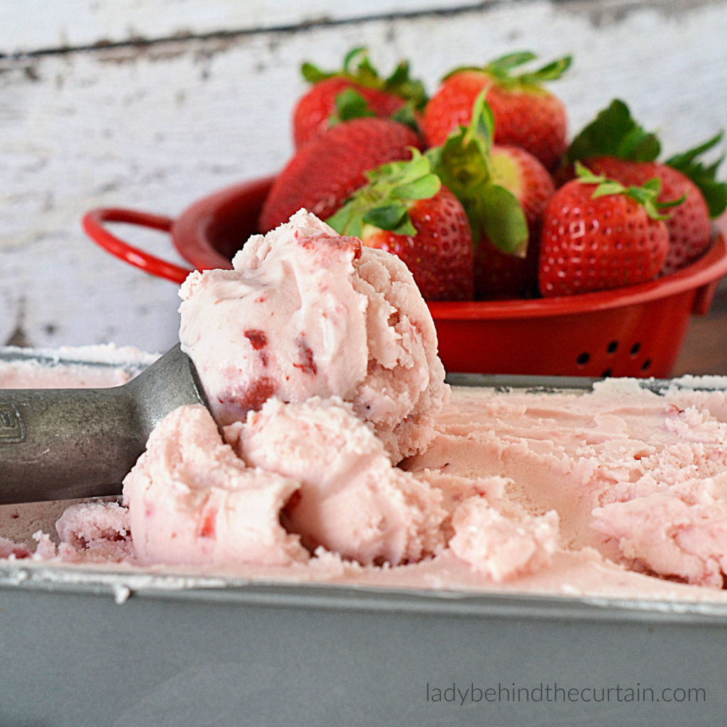 Homemade Fresh Strawberry Ice Cream