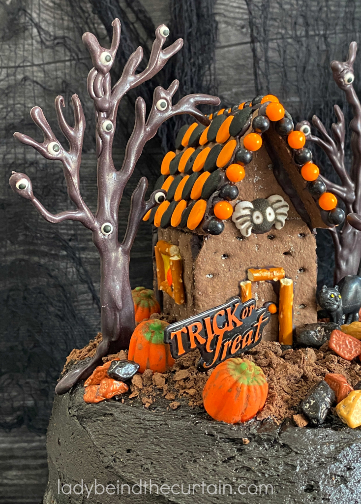 Halloween Haunted House Dark Chocolate Cake