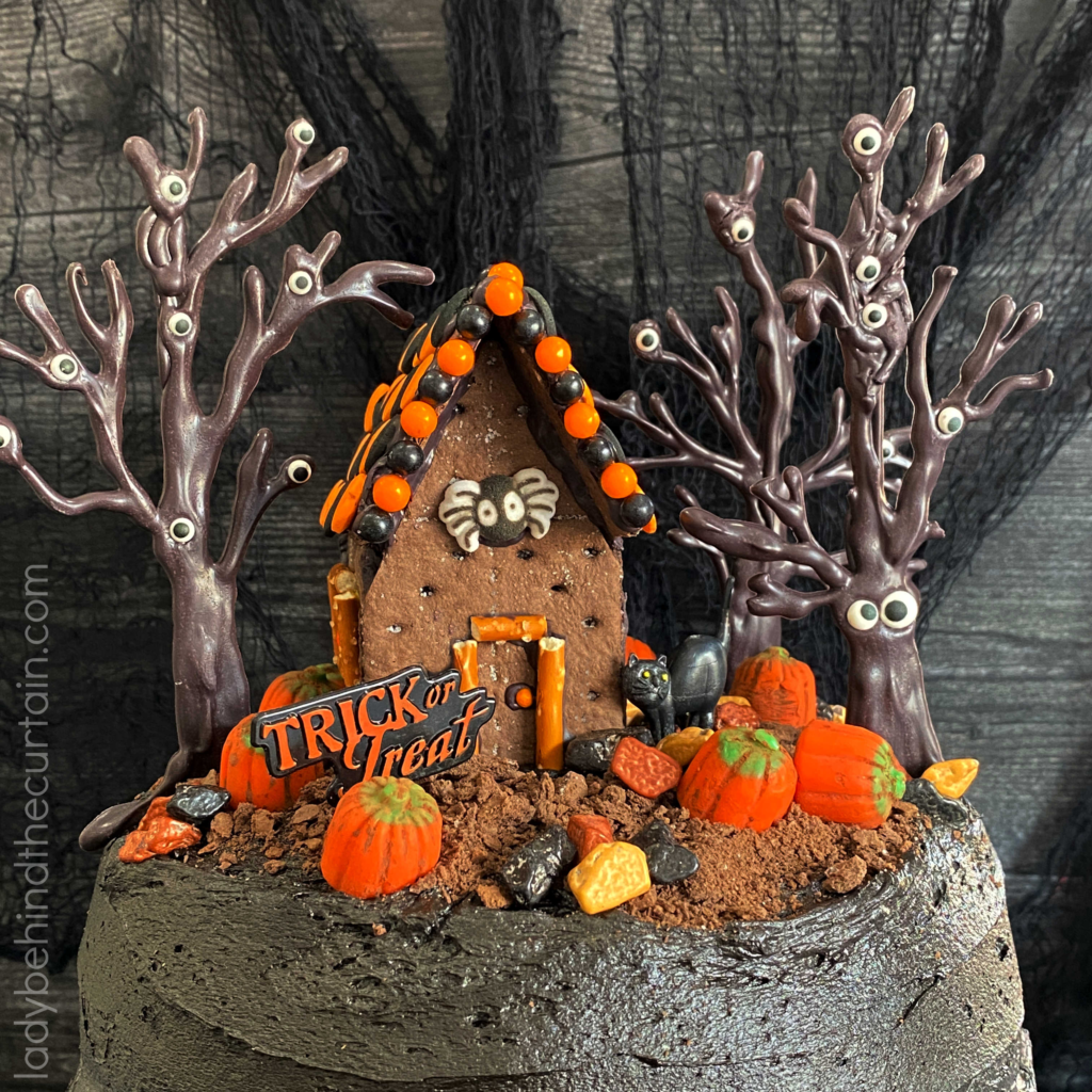 Halloween Haunted House Dark Chocolate Cake