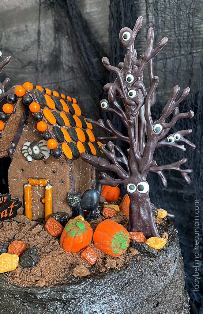 Halloween Haunted House Dark Chocolate Cake