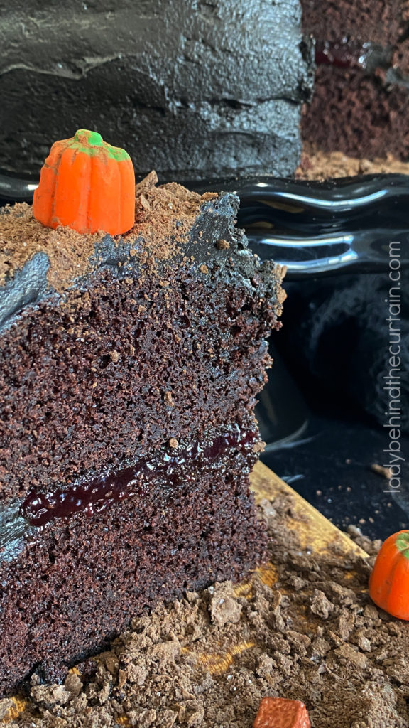 Halloween Haunted House Dark Chocolate Cake