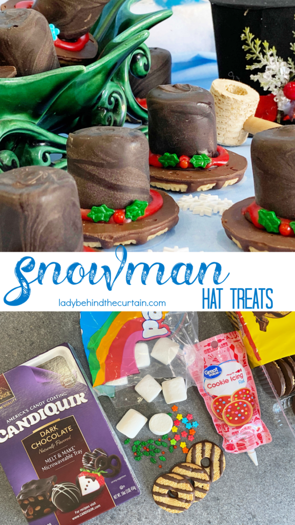Easy Chocolate Covered Marshmallow Snowman Hat Treats