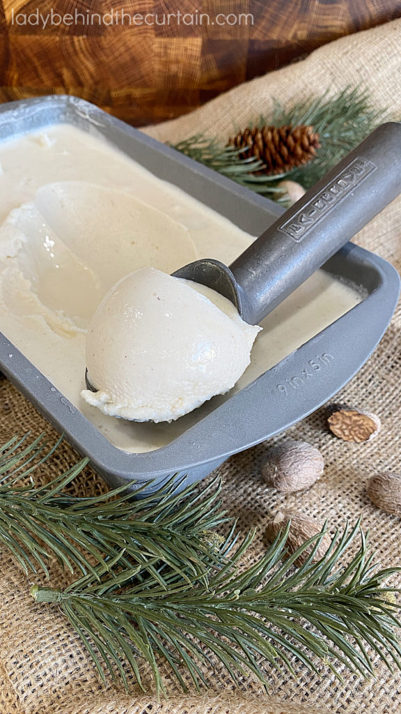 Homemade Soft Serve Eggnog Ice Cream