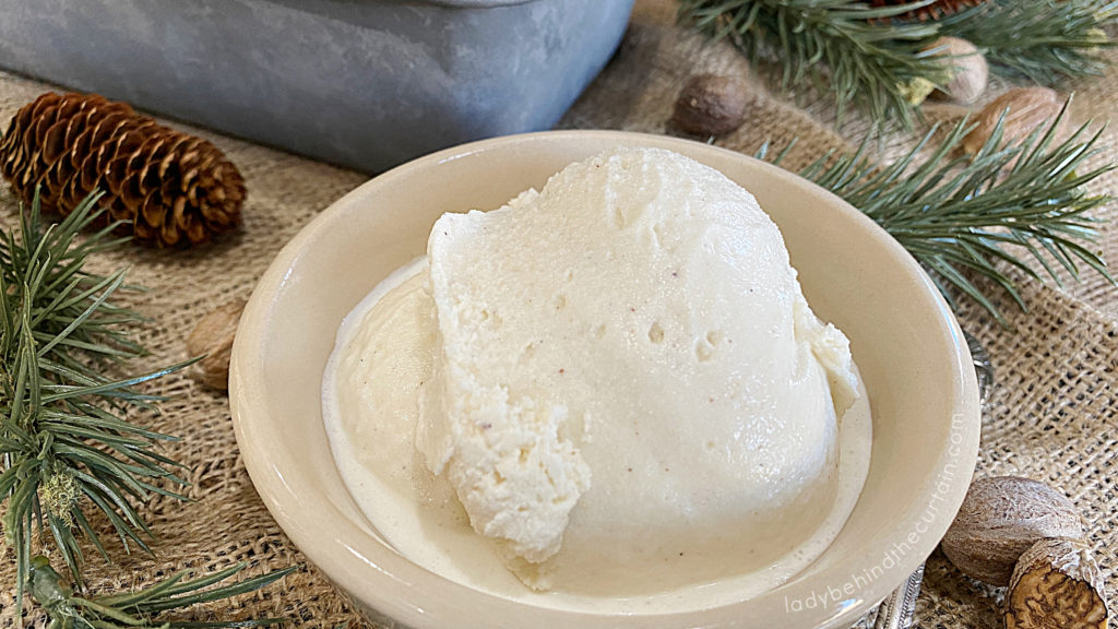 Homemade Soft Serve Eggnog Ice Cream