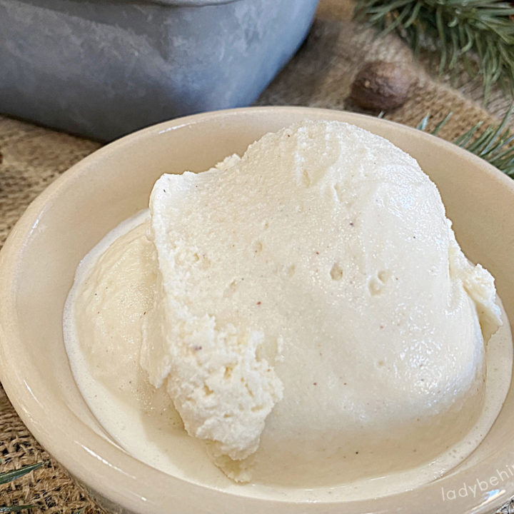 Homemade Soft Serve Eggnog Ice Cream