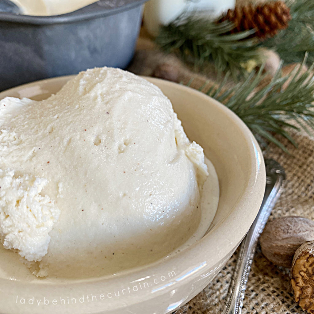 Homemade Soft Serve Eggnog Ice Cream