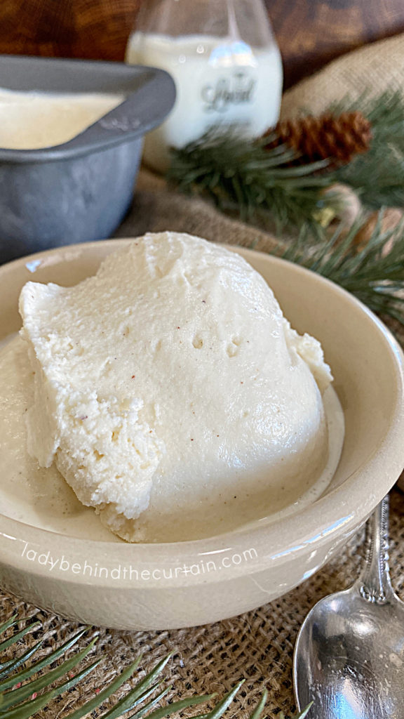 Homemade Soft Serve Eggnog Ice Cream