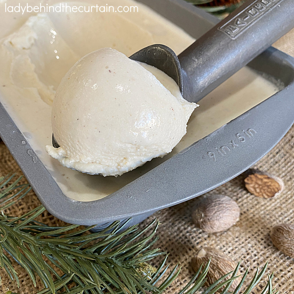 Homemade Soft Serve Eggnog Ice Cream