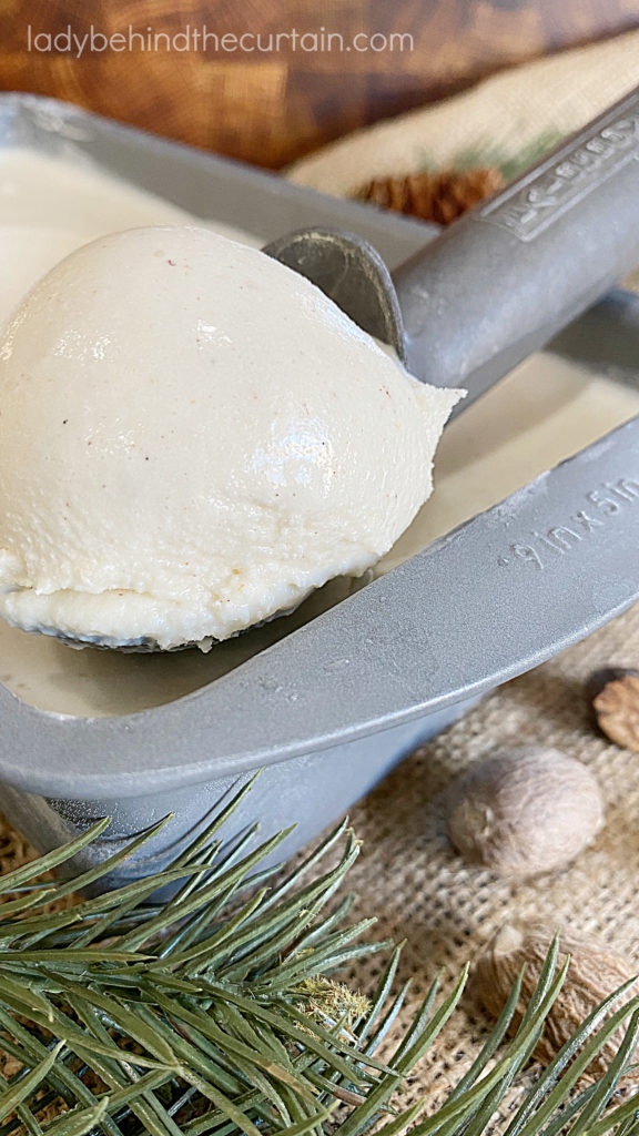 Homemade Soft Serve Eggnog Ice Cream