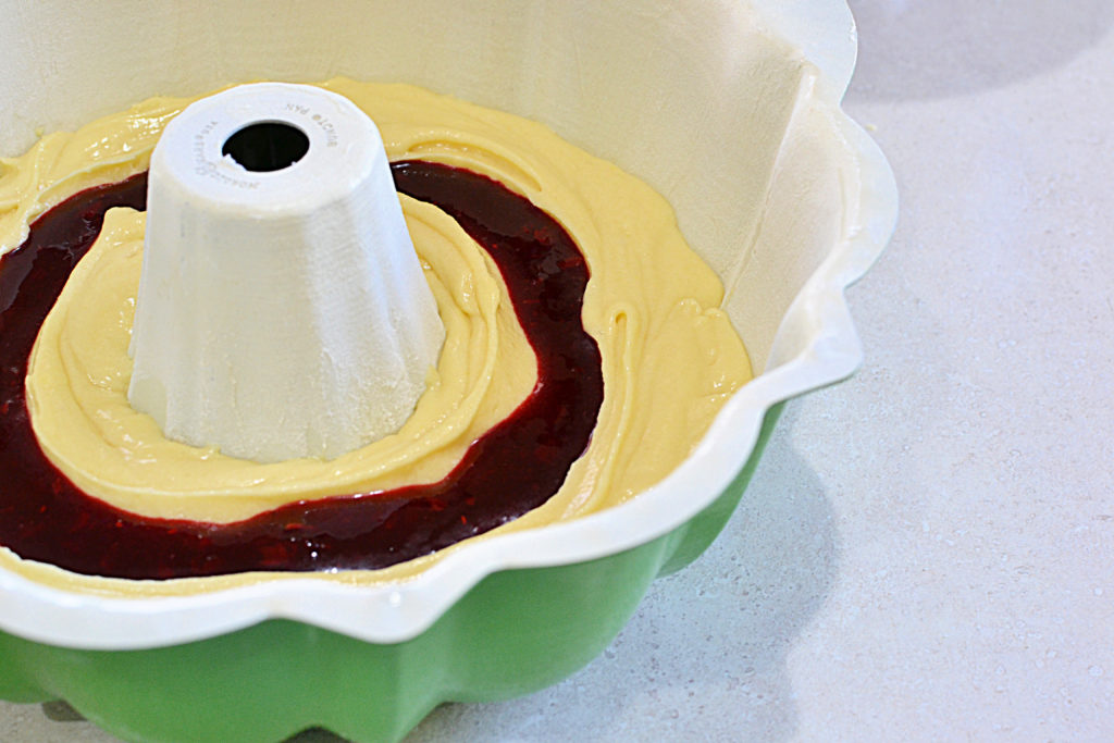 Raspberry Swirl Bundt Cake