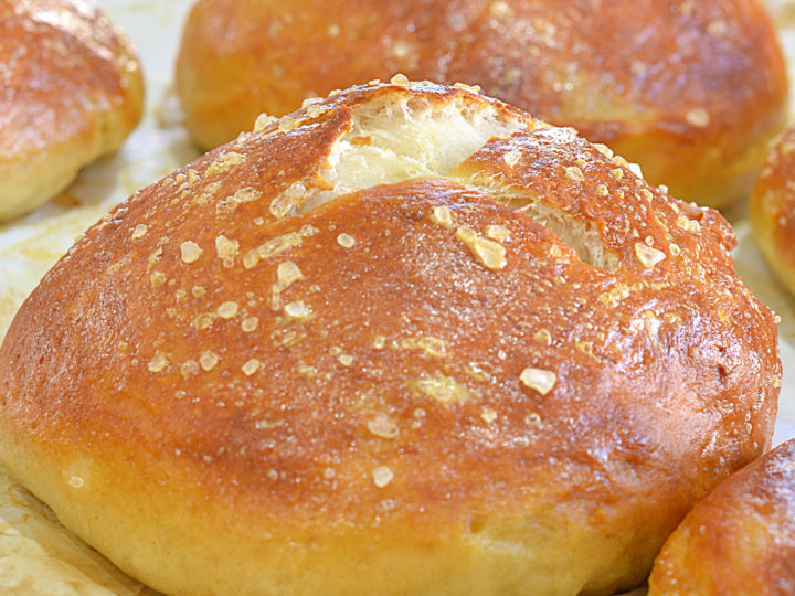 Homemade Pretzel Hamburger Buns