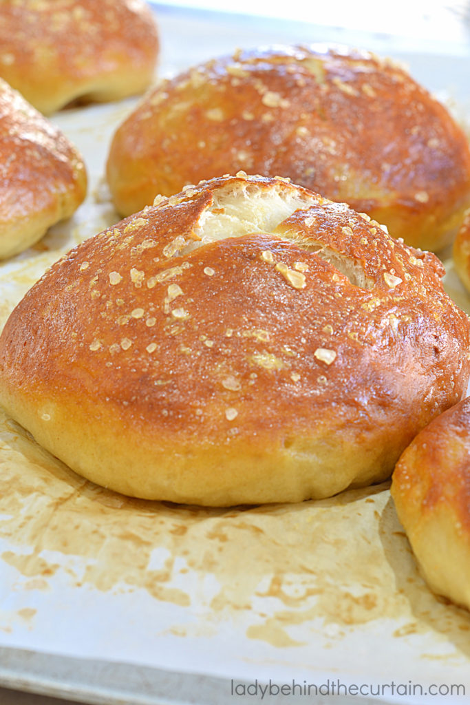 Homemade Pretzel Hamburger Buns