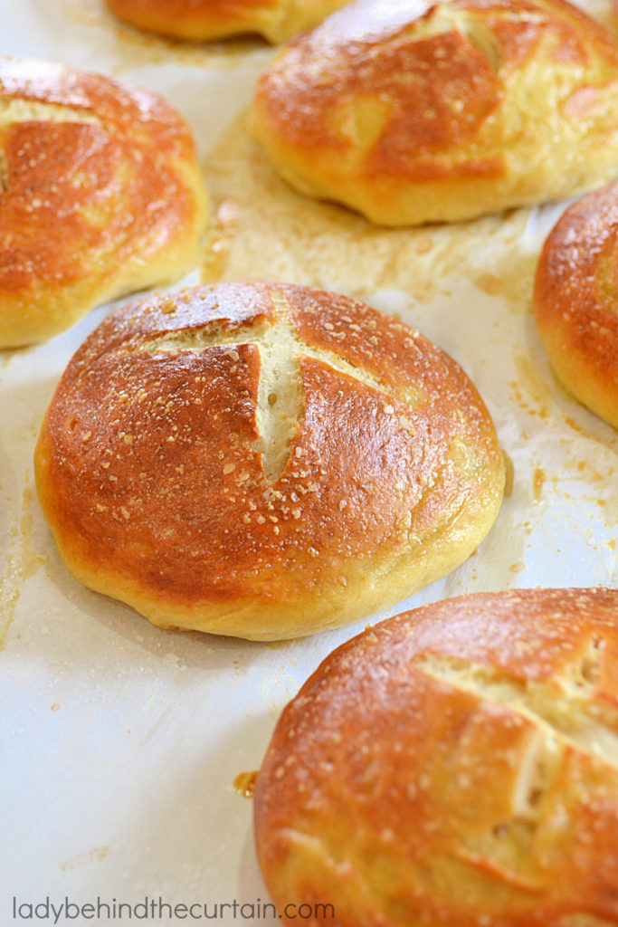 Homemade Pretzel Hamburger Buns