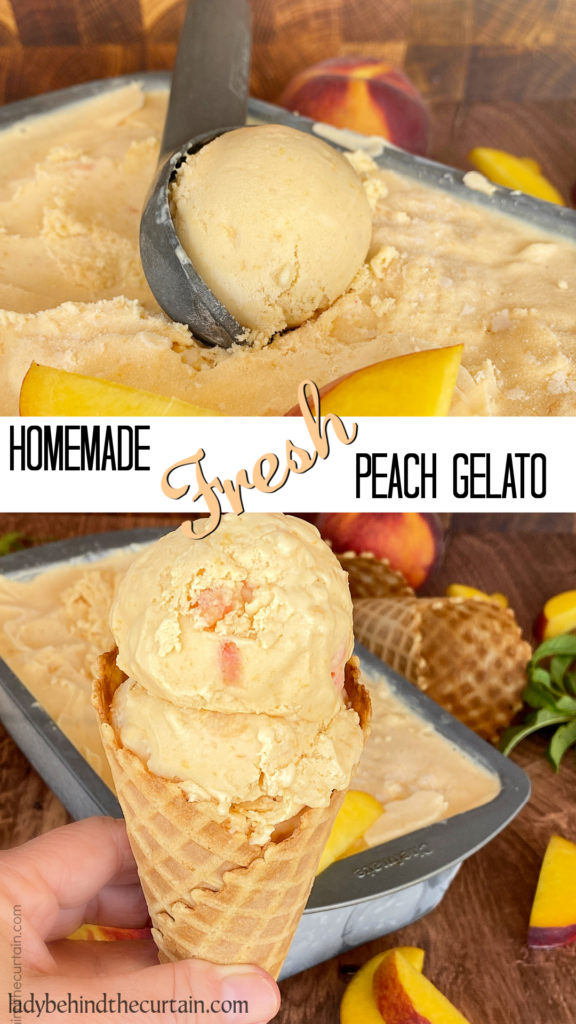 Homemade Fresh Peach Gelato