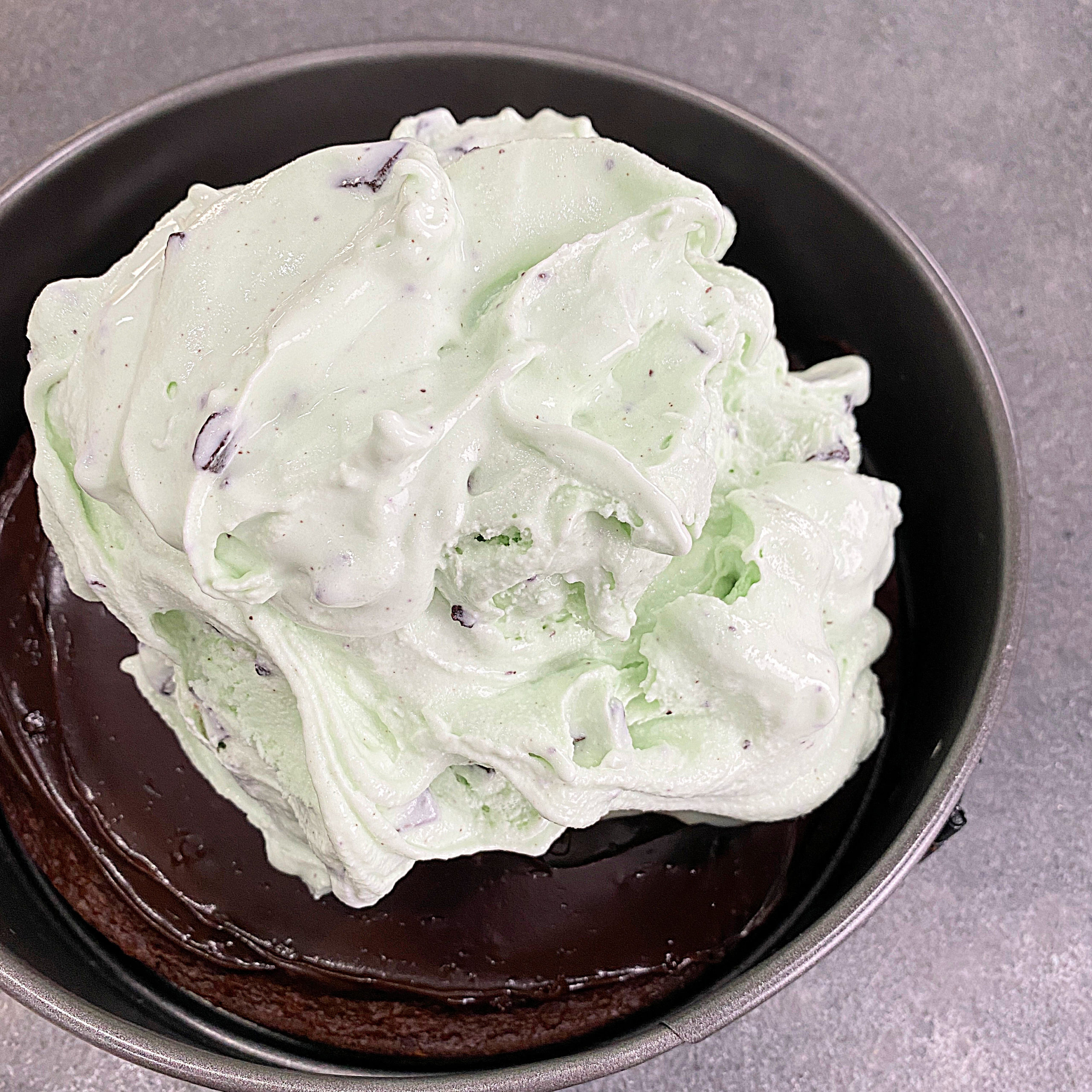 Chocolate Chip Mint Ice Cream Cake