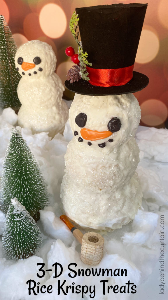 3-D Snowman Rice Krispy Treats 