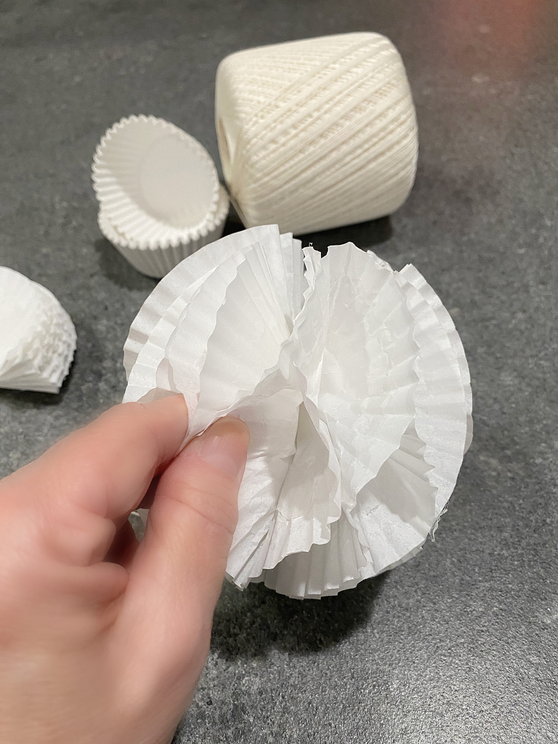 How to Make a Cupcake Liner Honeycomb Ball