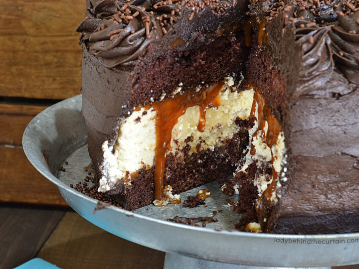 Devil's Food Cake with a Cheesecake Center