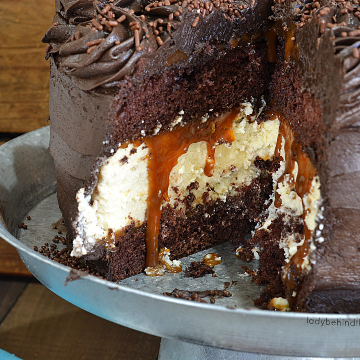 Devil's Food Cake with a Cheesecake Center