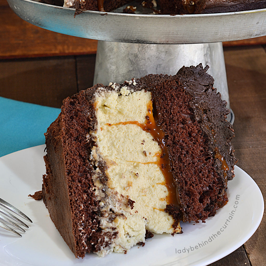 Devil's Food Cake with a Cheesecake Center