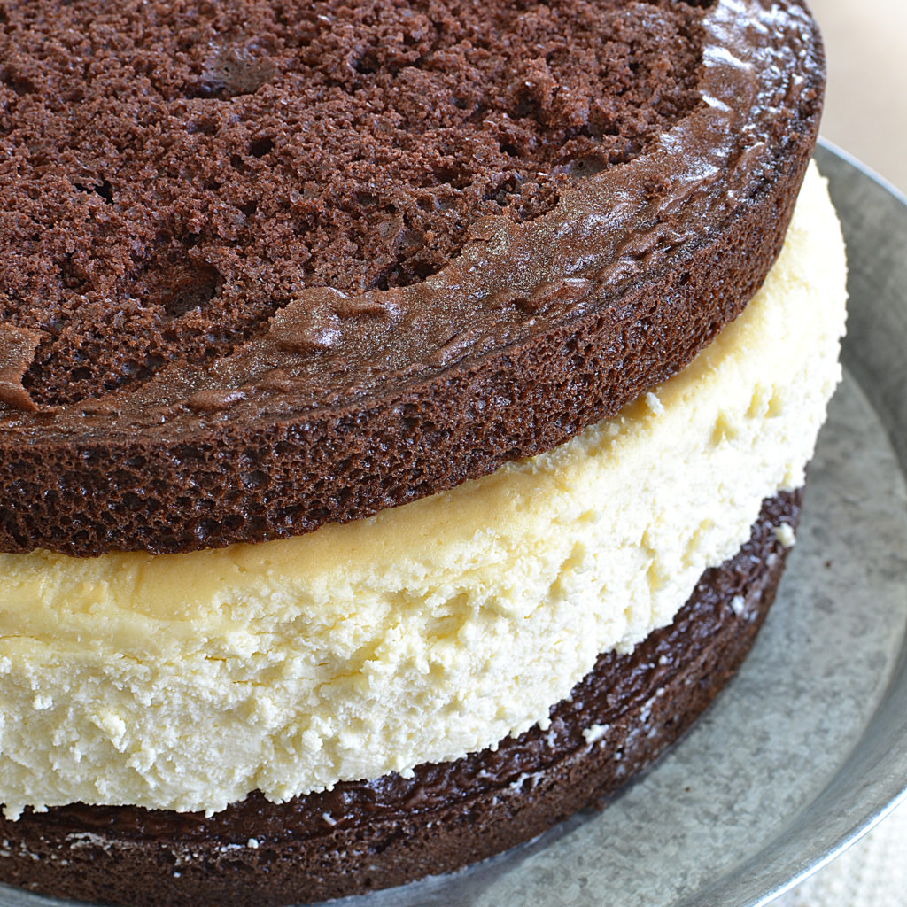 Devil's Food Cake with a Cheesecake Center