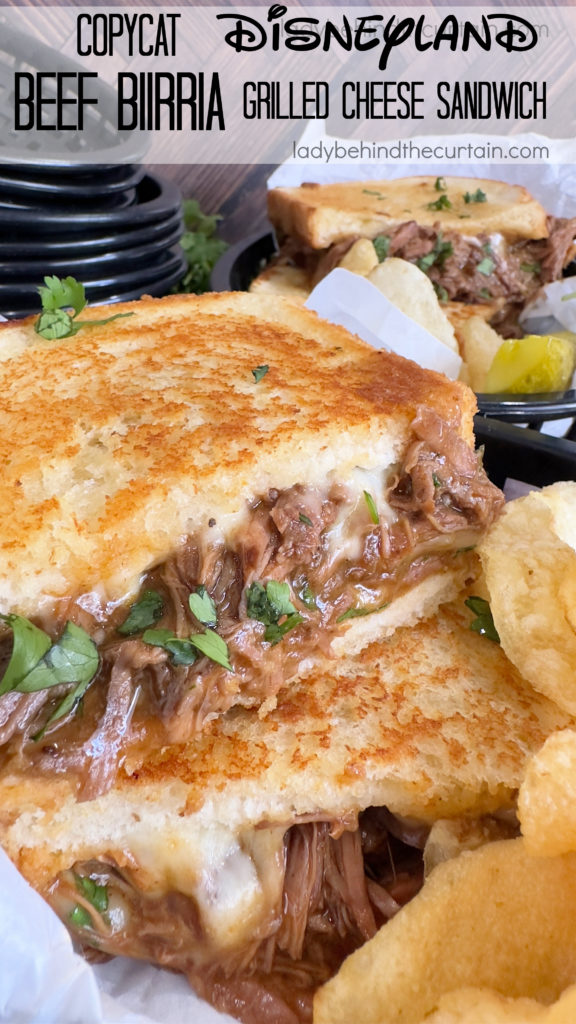 Copycat Disneyland Beef Birria Grilled Cheese Sandwich